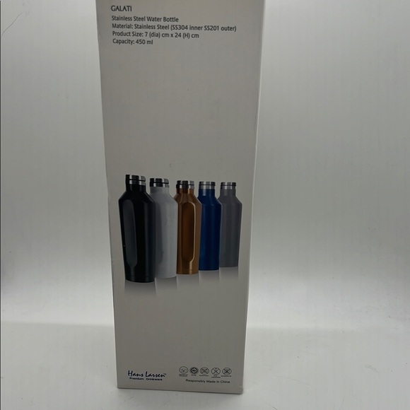 NWT Hans Larsen Stainless Steel Water Bottle in Copper Color 450 ml - Picture 2 of 4